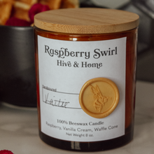 Load image into Gallery viewer, Raspberry Swirl Beeswax Candle
