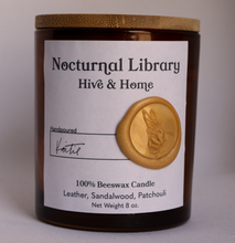 Load image into Gallery viewer, Nocturnal Library Beeswax Candle