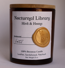 Load image into Gallery viewer, Nocturnal Library Beeswax Candle
